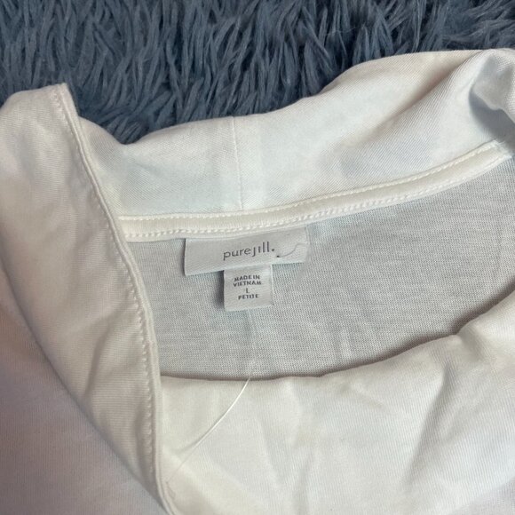 J.Jill Pure Jill White Cowl Neck Top Size L Petite - Picture 2 of 5